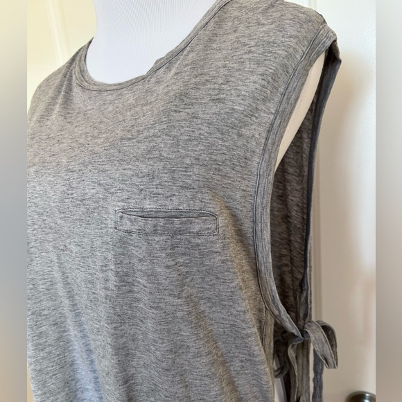 HELMUT LANG Sleeveless Gray Top with open sides w/ties Small (oversized style) - Picture 9 of 10